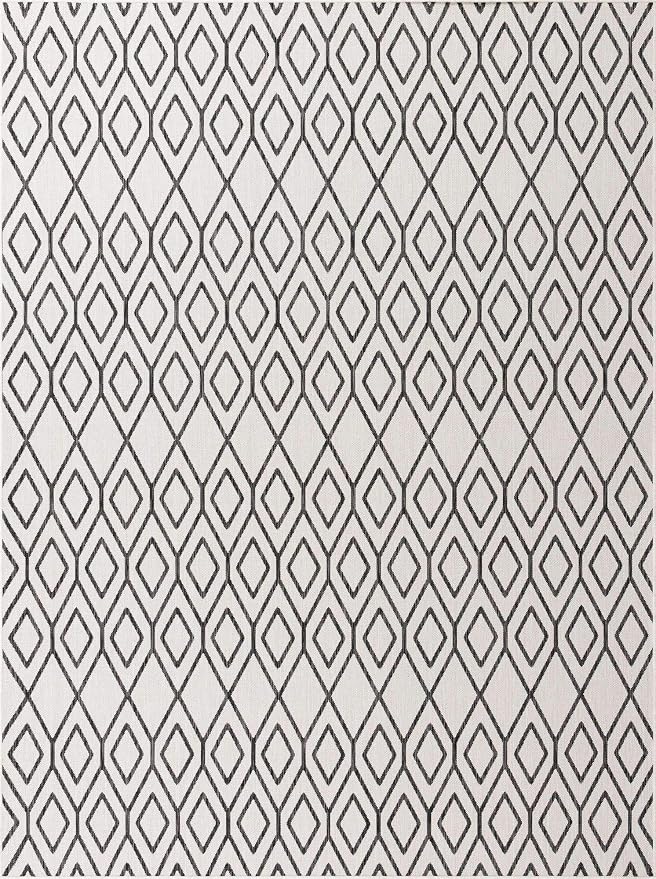 Jill Zarin Outdoor Collection Area Rug - Turks and Caicos (9' x 12' Rectangle Ivory/Black)