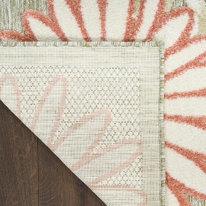 Nourison Home Aloha Sage Rose 5'3" x 7'5" Area Rug - Easy Clean, Non Shedding, Bed Room, Living Room, Dining Room, Kitchen (5' x 8')