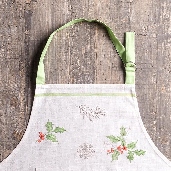 Maison d' Hermine Aprons for women with Pocket 100% Cotton (27.50"x31.50") | Adjustable Neck Strap & long ties Apron Men Chef Wedding Cooking Gardening Server Maid
