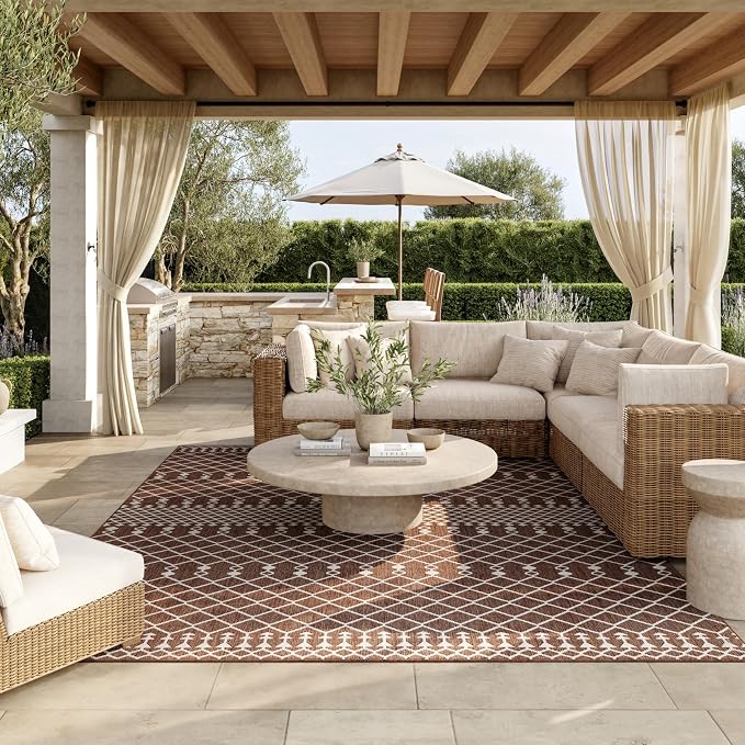 Nourison Home Positano Natural 12' x 15' Area Rug - Easy Clean, Non Shedding, Bed Room, Living Room, Dining Room, Kitchen (12' x 15')