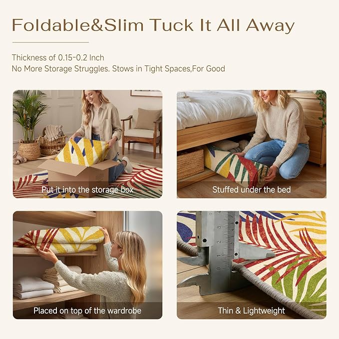 5x8 Indoor Outdoor Area Rug Washable Patio Rug Multicolored Non Slip Non Shedding Waterproof Carpet for Living Room Bedroom Backyard Porch Camping RV Balcony Poolside