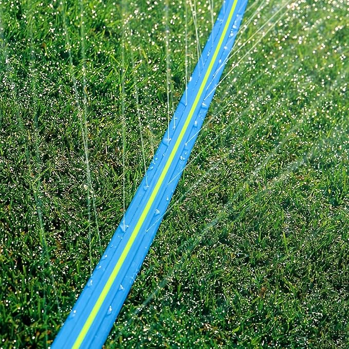 Winisok Upgrade Flat Sprinkler & Soaker Hose for Garden, Heavy Duty 3-Tube Lawn Irrigation Hose with Landscape Stakes and Y-Splitter, No-Kink Flexible Watering Hose for Yard, Plants (25ft x 2packs)