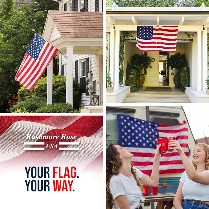 American Flag | American Flags for Outside 3X5 |100% Made in USA Flag - US Flag 3X5 Printed Polycotton with brass grommets-FMAA Certified