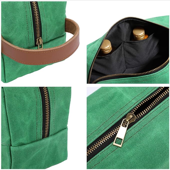 Heavy Duty Waxed Canvas Tool Pouch Tote Bags Portable Portable Gadget Organizer Tool Bag, 9.5"X4.5"X5.5" Green
