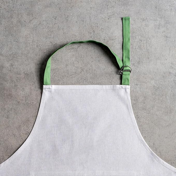 Maison d' Hermine Aprons for women with Pocket 100% Cotton (27.50"x31.50") | Adjustable Neck Strap & long ties Apron Men Chef Wedding Cooking Gardening Server Maid