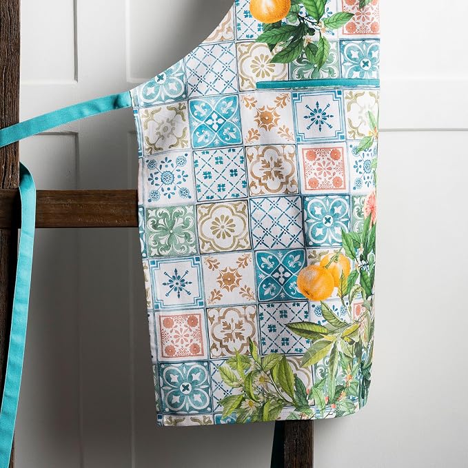 Maison d' Hermine Aprons for women with Pocket 100% Cotton (27.50"x31.50") | Adjustable Neck Strap & long ties Apron Men Chef Wedding Cooking Gardening Server Maid