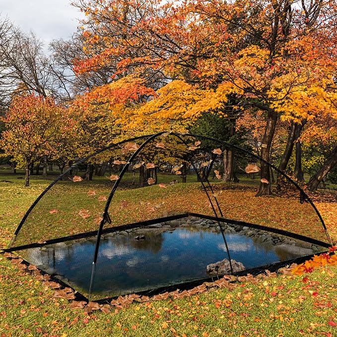 13 x 17 Ft Pond Netting for Koi Ponds - Heavy Duty Dome Net Tent Cover with Zipper, Keep Leaves Herons Out for Outdoor Garden Farm
