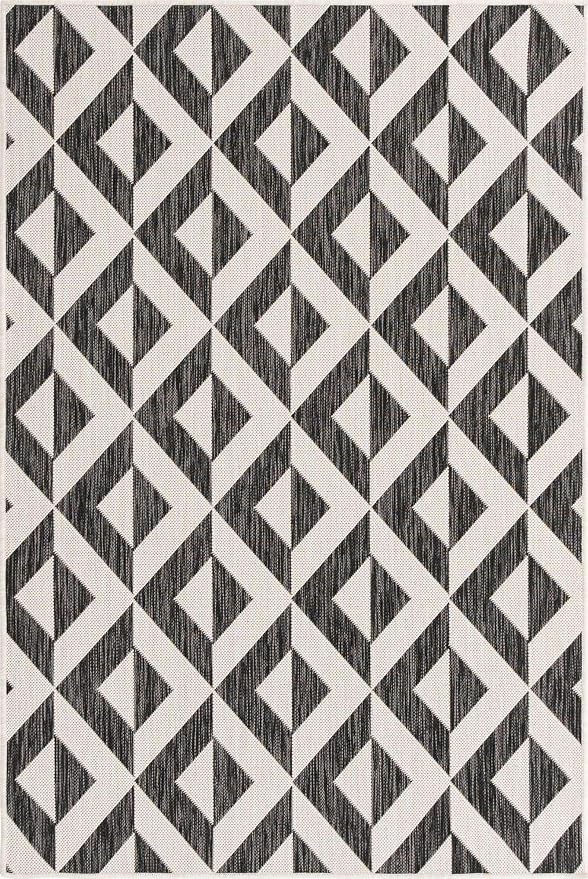 Unique Loom Outdoor Collection Area Rug - Napa (4' 1" x 6' 1" Rectangle, Charcoal Gray/ Ivory)