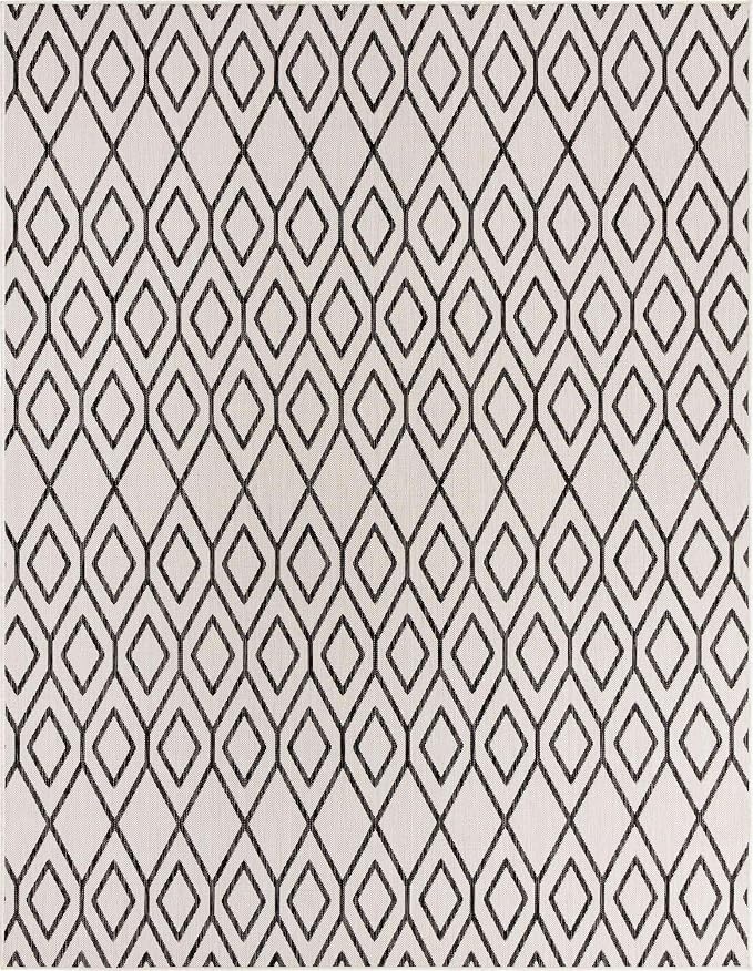 Jill Zarin Outdoor Collection Area Rug - Turks and Caicos (7' 10" x 10' Rectangle Ivory/Black)