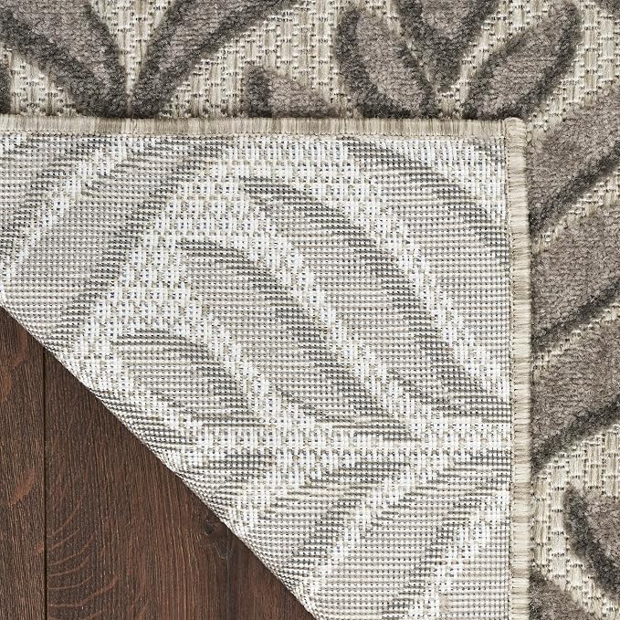 Nourison Home Aloha Charcoal 2'8" x 4' Area Rug - Easy Clean, Non Shedding, Bed Room, Living Room, Dining Room, Kitchen (3' x 4')