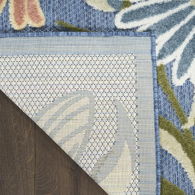 Nourison Home Aloha Blue Sage 7'10" x 10'6" Area Rug - Easy Clean, Non Shedding, Bed Room, Living Room, Dining Room, Kitchen (8' x 11')