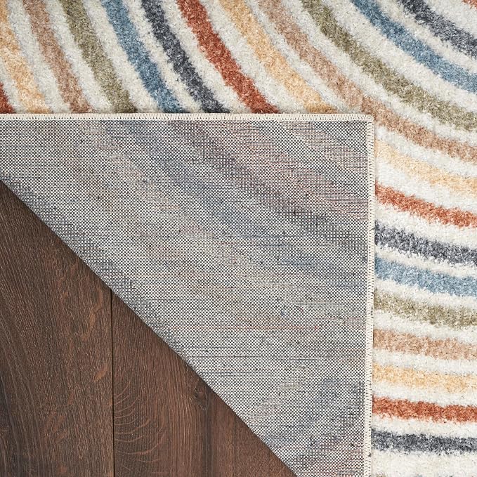 Nourison Home Astra Machine Washable Ivory Multicolor 2' x 6' Area Rug - Easy Clean, Non Shedding, Bed Room, Living Room, Dining Room, Kitchen (6' Runner)