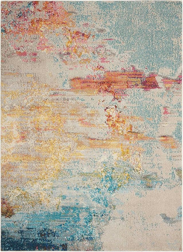 Nourison Home Celestial Sealife 2'2" x 7'6" Area Rug - Easy Clean, Non Shedding, Bed Room, Living Room, Dining Room, Kitchen (8' Runner)