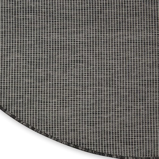 Nourison Home Positano Charcoal 8' x Round Area Rug - Easy Clean, Non Shedding, Bed Room, Living Room, Dining Room, Kitchen (8' x Round)