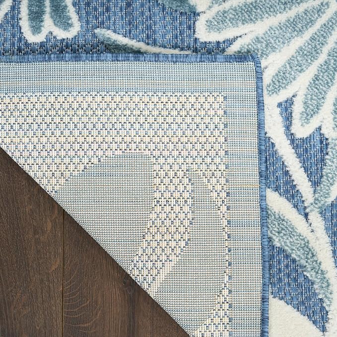 Nourison Home Aloha Blue 5'3" x 7'5" Area Rug - Easy Clean, Non Shedding, Bed Room, Living Room, Dining Room, Kitchen (5' x 8')
