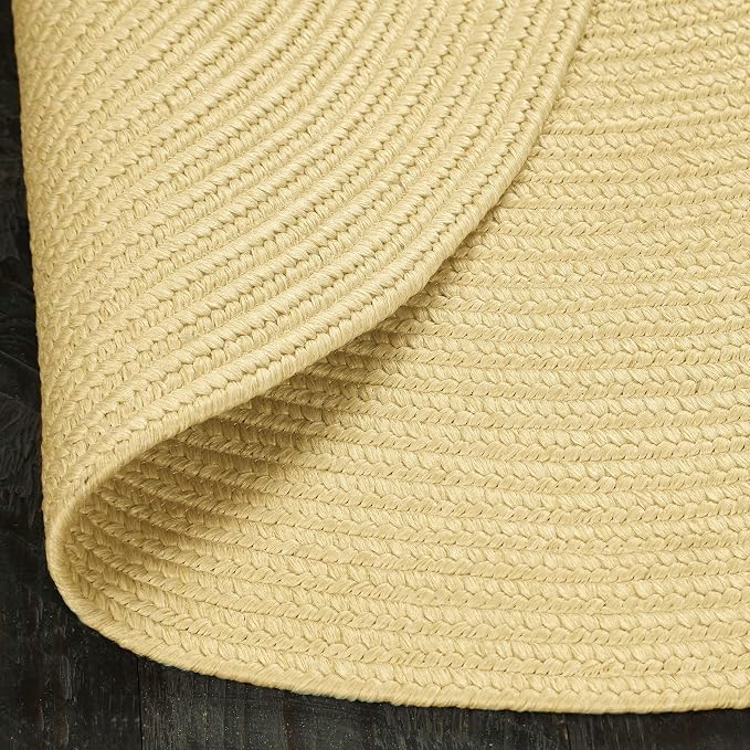 Superior Indoor/Outdoor Area Rug, Reversible Braided Floor Decor for Living Room, Kitchen, Patio, Front Porch, Modern Boho Farmhouse Rugs, Hardwood, Bedroom Accessories, 4' x 6', Cream