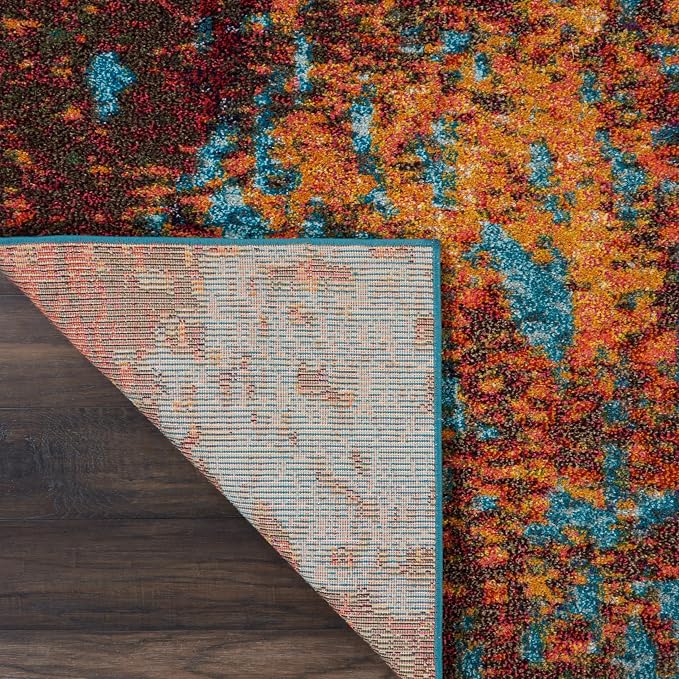Nourison Home Celestial Atlantic 9' x 12' Area Rug - Easy Clean, Non Shedding, Bed Room, Living Room, Dining Room, Kitchen (9' x 12')