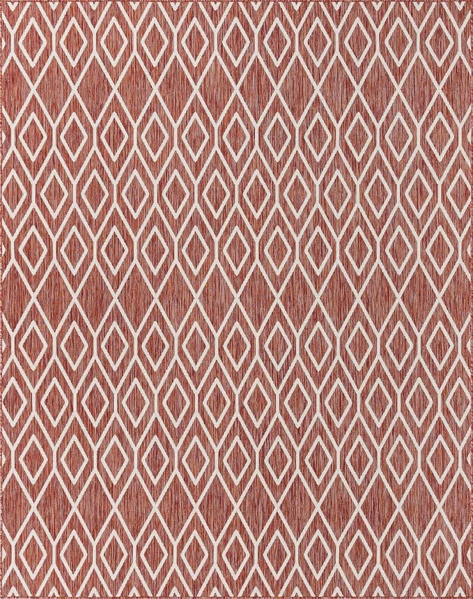 Jill Zarin Outdoor Collection Area Rug - Turks and Caicos (7' 10" x 10' Rectangle Rust Red/Ivory)