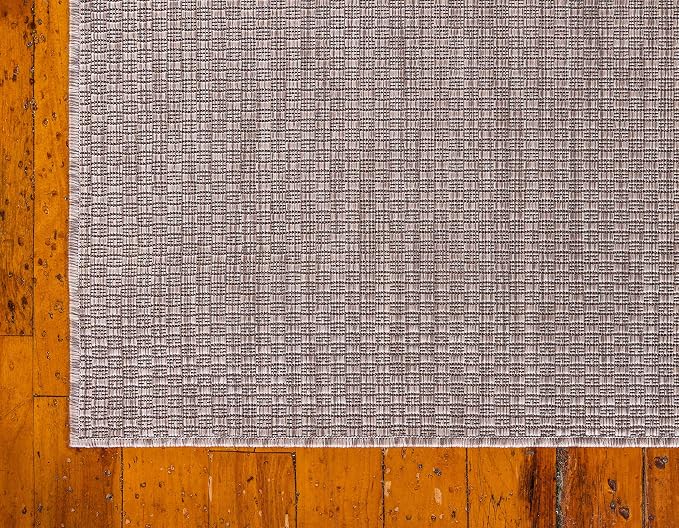 Unique Loom Collection Casual Transitional Solid Heathered Indoor/Outdoor Flatweave Area Rug (4' 1" x 6' 1" Rectangle, Beige/Ivory)