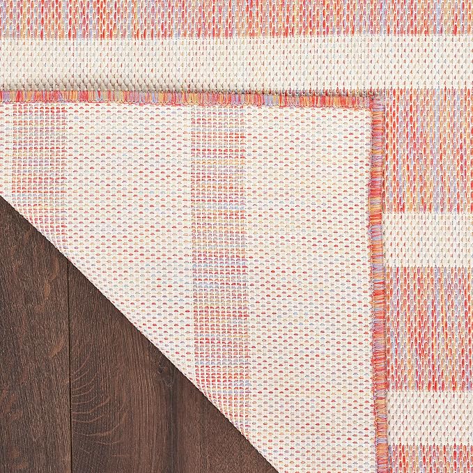 Nourison Home Positano Rainbow Ivory 5' x 7' Area Rug - Easy Clean, Non Shedding, Bed Room, Living Room, Dining Room, Kitchen (5' x 7')