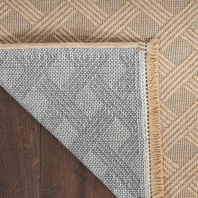 Nourison Home Washable Organic Geometric Natural 2' x 4' Area -Rug, Easy -Cleaning, Non Shedding, Bed Room, Living Room, Dining Room, Kitchen (2x4) )