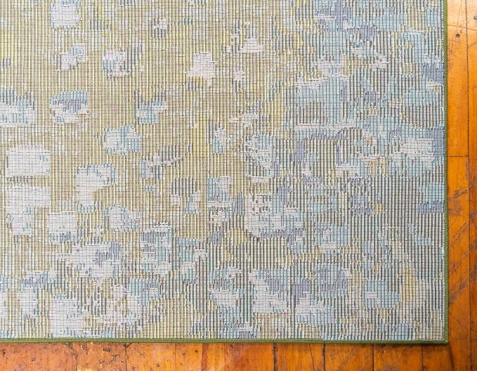 Unique Loom Jardin Collection Colorful, Vibrant, Abstract, Modern Area Rug (5' 0 x 8' 0 Rectangular, Green/ Olive)