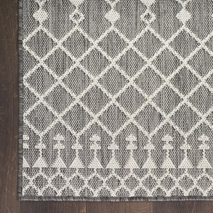 Nourison Home Positano Charcoal 6' x 9' Area Rug - Easy Clean, Non Shedding, Bed Room, Living Room, Dining Room, Kitchen (6' x 9')