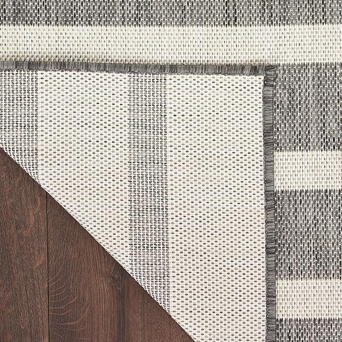Nourison Home Positano Charcoal Ivory 4' x 6' Area Rug - Easy Clean, Non Shedding, Bed Room, Living Room, Dining Room, Kitchen (4' x 6')