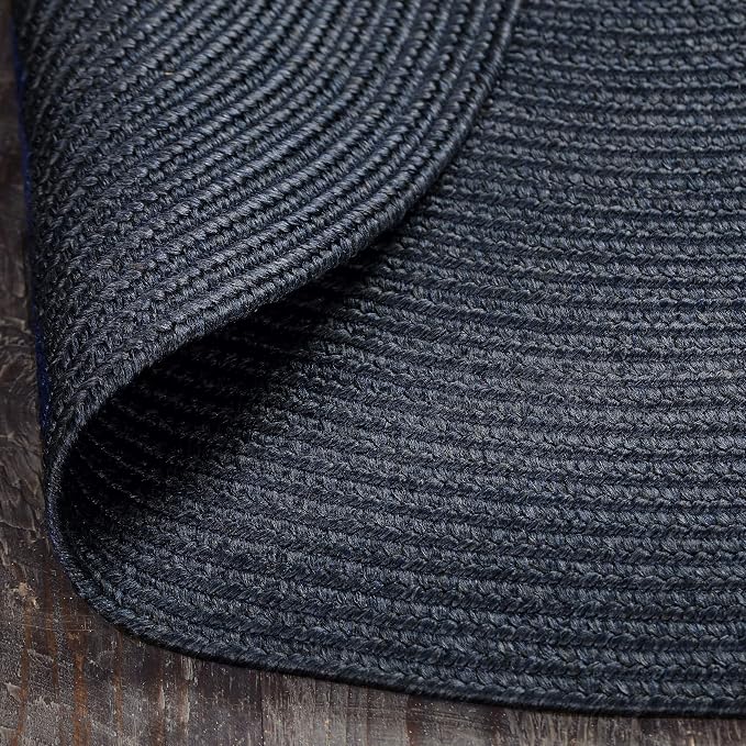 Superior Jute Oval Indoor Area Rug, Denim Blue