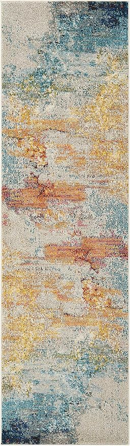 Nourison Home Celestial Sealife 2'2" x 10' Area Rug - Easy Clean, Non Shedding, Bed Room, Living Room, Dining Room, Kitchen (10' Runner)