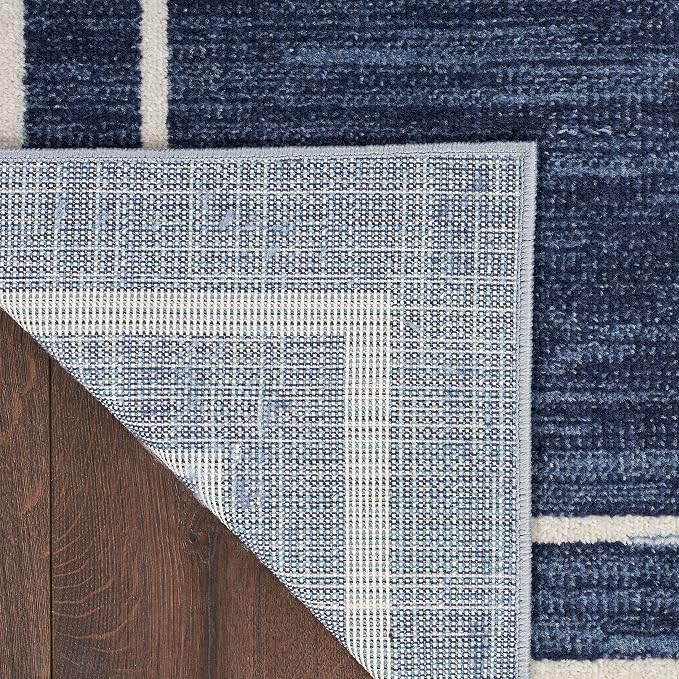 Nourison Home Nourison Essentials Navy/Ivory 4' x 6' Area Rug - Easy Clean, Non Shedding, Bed Room, Living Room, Dining Room, Kitchen (4' x 6')