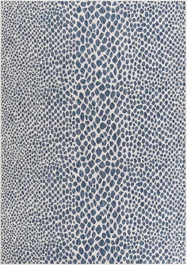 Unique Loom Outdoor Collection Area Rug - Cape Town (7' 1' x 10' Rectangle, Blue/ Olive)