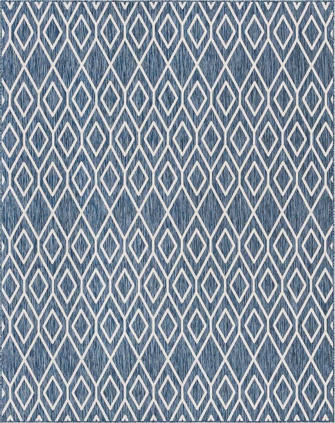 Jill Zarin Outdoor Collection Area Rug - Turks and Caicos (7' 10" x 10' Rectangle Blue/Ivory)