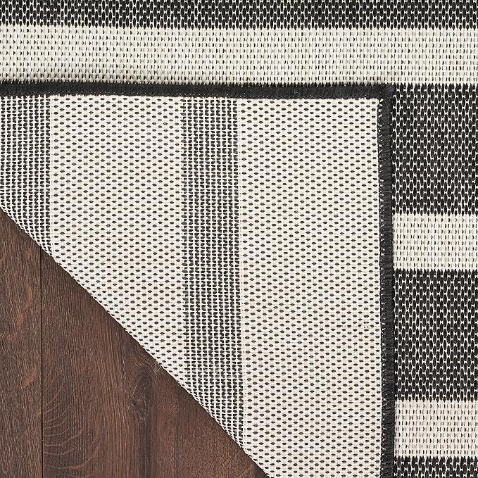 Nourison Home Positano Black Ivory 4' x 6' Area Rug - Easy Clean, Non Shedding, Bed Room, Living Room, Dining Room, Kitchen (4' x 6')