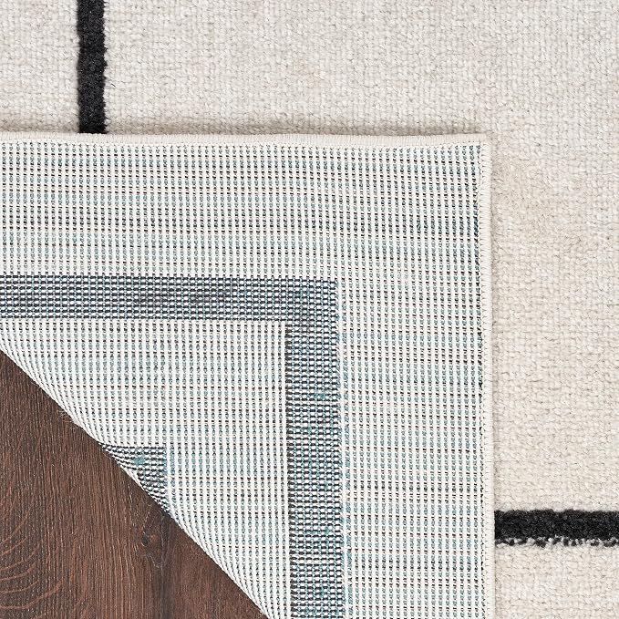 Nourison Home Nourison Essentials Ivory/Black 8' x 10' Area Rug - Easy Clean, Non Shedding, Bed Room, Living Room, Dining Room, Kitchen (8' x 10')