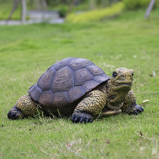 Weather-resistant resin turtle garden statue