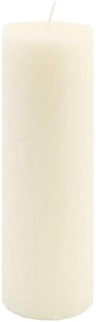 Root Candles Unscented Pillar Candles Beeswax Enhanced Textured Timberline™ Pillar Candle, 3 x 9-Inch, Ivory by RootCandles