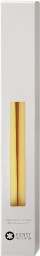 Kunstindustrien® Taper Candles, Set of 4, 13.8" – Made in Denmark, Long Burning Candles 15h, Unscented & Smokeless Candlesticks – Elegant Tall Candles for Weddings Dinners & Home Decor (Pastel Yellow) - Image 3