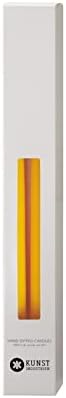 Kunstindustrien® Tapered Candles, Made in Denmark, 42 Colors Available, Dripless & Smokeless Dinner Candles, Solid Candles Long Burning 15 Hours, Unscented Candle Gift Set, 4pcs. 9 inches (Yellow) by KUNSTINDUSTRIEN