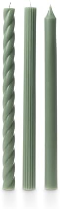 Illume Beautifully Done Unscented Assorted Candle Tapers 3-Pack, Sage Green - Image 2