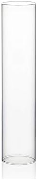 WGVI Hurricane Candle Holder Sleeve, Wide 3", Height 14", Clear Glass Cylinder Candleholder, Chimney Tube, Open Ended Candle Shade, 1 Piece by WGVInternational-OpusGlassware