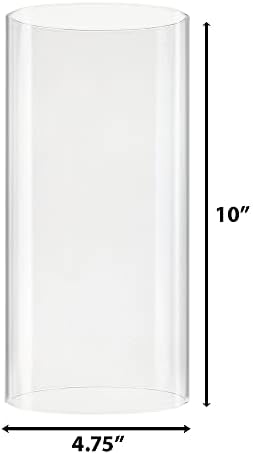CYS EXCEL 2 PCS (H:10" D:4.75") Open Ended Glass Hurricane Candleholder Tube Shade | Multiple Size Choices Open Flame Candle Chimney Tube Cover | Bottomless Cylinder - Image 2