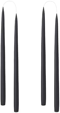 Kunstindustrien® Taper Candles – Set of 4, 13.8" – Made in Denmark, Long Burning Candles 15h, Unscented & Smokeless Candlesticks – Elegant Tall Candles for Weddings, Dinners & Home Decor (Black) by KUNSTINDUSTRIEN
