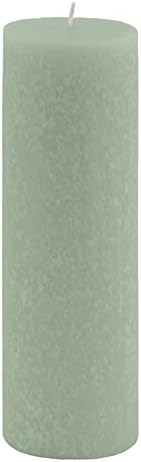 Root Candles Unscented Pillar Candles Beeswax Enhanced Textured Timberline™ Pillar Candle, 3 x 9-Inch, Sage Green by RootCandles