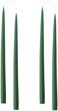 Kunstindustrien® Taper Candles – Set of 4, 13.8" – Made in Denmark, Long Burning Candles 15h, Unscented & Smokeless Candlesticks – Elegant Tall Candles for Weddings Dinners & Home Decor (Bottle Green) by KUNSTINDUSTRIEN