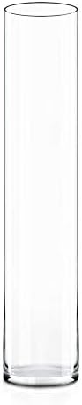CYS EXCEL Cylinder Clear (H:32" D:6") | Multiple Size Choices Glass Flower Centerpieces | Hurricane Floating Candle Holder Vase, H-32 (GCY122/32) by CYSEXCEL%C2%AE