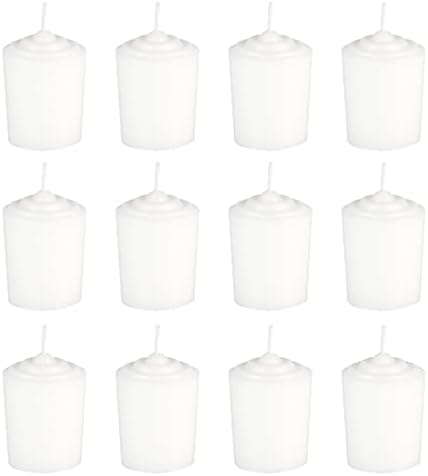 Mega Candles 12 pcs Unscented White Votive Candles, Hand Poured Wax Candle 15 Hours 1.5 Inch x 2.25 Inch, Home Décor, Wedding Receptions, Centerpieces, Occasions, Events, Festivities, Meditations by MEGA+CANDLES