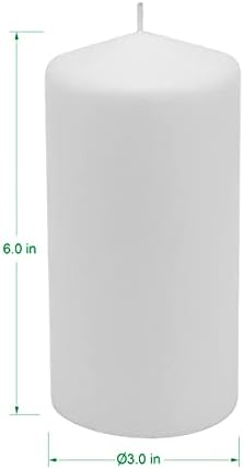 Stonebriar Unscented White Tall Pillar Candles, 65 Hour Burning Candle Pillars, Perfect for Decor, Weddings, Emergencies 3" X 6", 6 count - Image 6