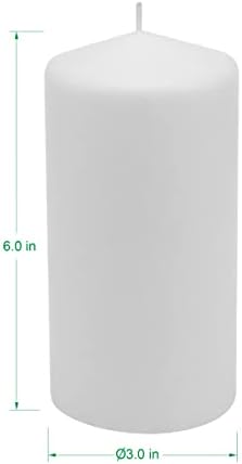 Stonebriar 3 Pack Tall 3 x 6 Inch 65 Hour Long Burning Unscented White Wax Pillar Candles - Image 4