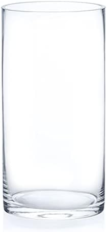 Enova Floral Clear Glass Cylinder Vase 5 x 10 Inches Round Flower Vase, Pillar Candle Floating Candle Holder Vase, Tall Glass Vase for Flowers, Glass Vase for Decor, Wedding Centerpieces (1 Piece) by EnovaFloralInc